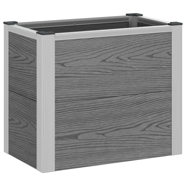 Vidaxl Garden Raised Bed Grey 50 X 30 X 42 Cm Wpc And Aluminium