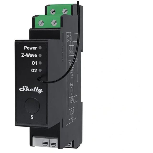 Din-schienencontroller Shelly Wave Pro 2pm Lr 16 A Z-wave