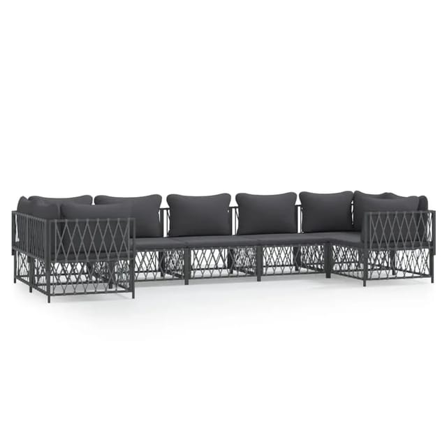 Prolenta Premium 7-tlg. Garten-lounge-set Mit Kissen Anthrazit