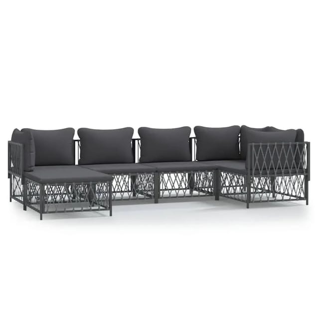 Prolenta Premium 6-tlg. Garten-lounge-set Mit Kissen Anthrazit