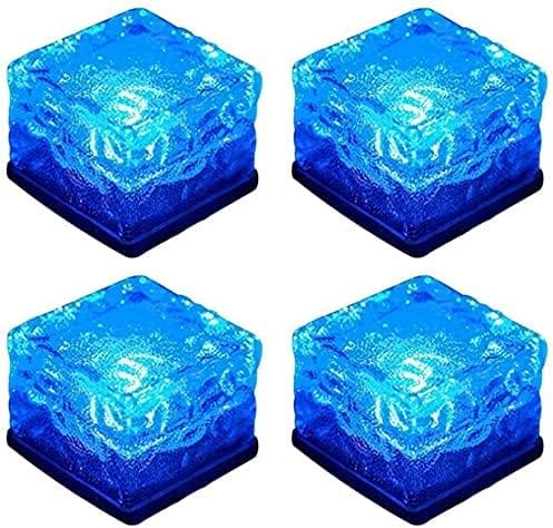 Ineasicer Solar-außenleuchten, 4 Stück Wasserdichte Solar-bodenleuchten, 8 Led-beleuchtungsmodi, Helle Solar-gartenleuchten Für Terrasse, Rasen, Einfahrt, Brücke, Treppe (blau)