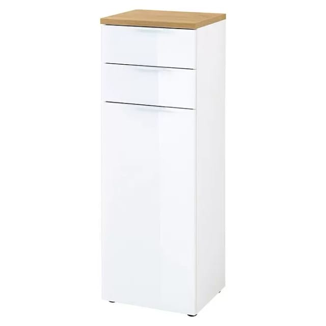Germania Pescara Midischrank (B x T x H: 39 x 34 x 112 cm, Weiß/Navarra-Eiche-Nb.)