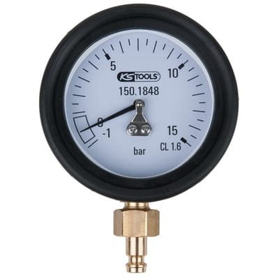 Manometer 1,0 - 15,0 bar inkl. Anschlussnippel und Schutzkappe