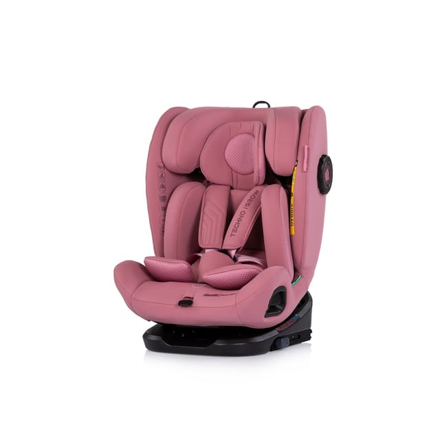 Chipolino Kindersitz Techno iGROW i-Size (40-150cm) Isofix Top Tether Kopfstütze rosa
