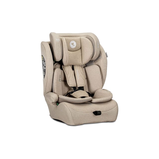 Lorelli Kindersitz i-Size Adventure (76-150 cm) Kopfstütze verstellbar bis 36 kg beige-weiß