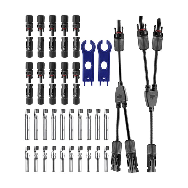 Ip67 Wasserdichte Solarstecker (männlich/weiblich), 10 Paare Mit 1- Oder 2-poligem Y-stecker, Werkzeug Und Schraubenschlüssel Inklusive (10 Paare)