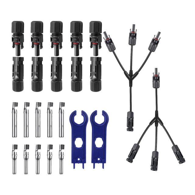 Ip67 Wasserdichte Solarstecker (männlich/weiblich), 5 Paare Mit Y-stück (1 Bis 3 Stifte), Werkzeug Und Schraubenschlüssel Im Lieferumfang Enthalten