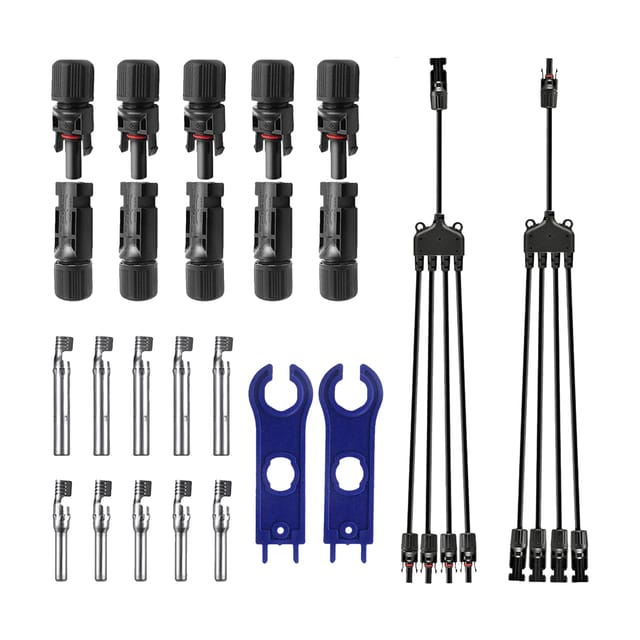 Ip67 Wasserdichte Solarstecker (männlich/weiblich), 5 Paare Mit Y-stück (1 Bis 4 Abzweige), Werkzeug Und Schraubenschlüssel Im Lieferumfang Enthalten
