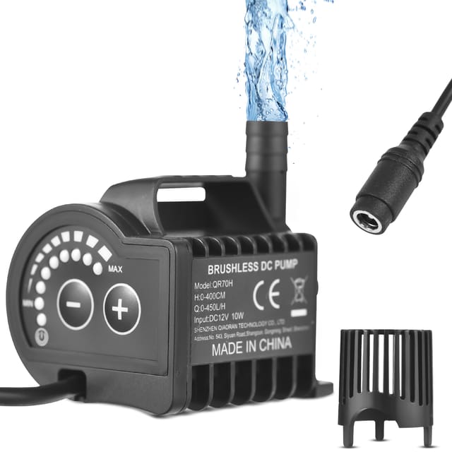 12-v-tauchpumpe, 8 Förderstufen (0–450 L/h), Förderhöhe 0–4 M, Mit Saugnapf