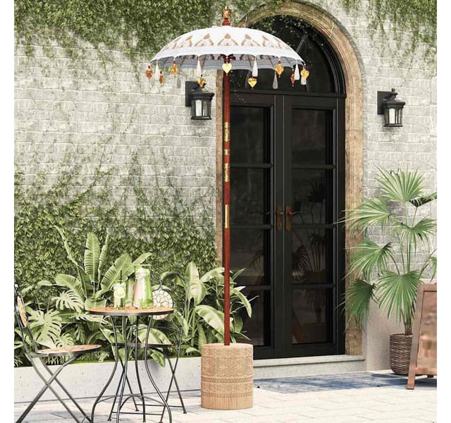 Vidaxl - Balinesischer Sonnenschirm Creme (90-100) X 260 Cm