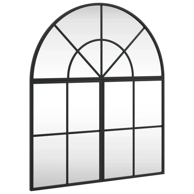 vidaXL Wandspiegel Schwarz 60x70 cm Gewölbt Eisen 3200604