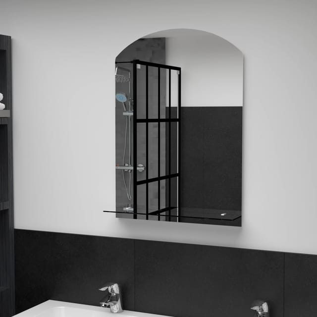 vidaXL Wandspiegel mit Regal 50x70 cm Hartglas 249432