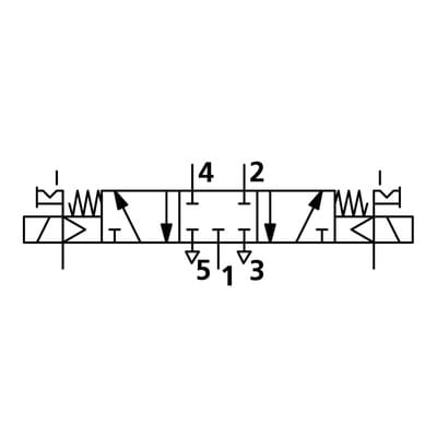 Riegler 5/3-Wegeventil, elpn, ext. Steuerl., Mitte geschl., G 3/8, 110VAC