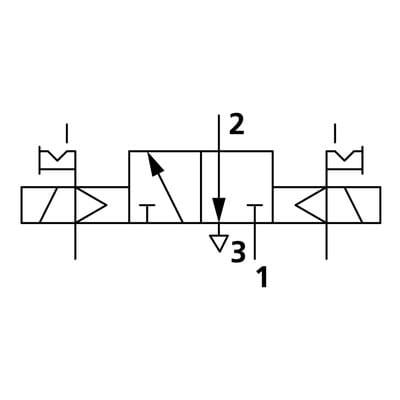Riegler 3/2-Wegeventil, elpn., ext. Steuerluft, bistabil, G 1/2, 24 V AC