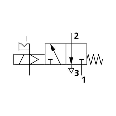 Riegler 3/2-Wegeventil, elpn., ext. Steuerl., mono., G 1/2, NC, 12 V DC