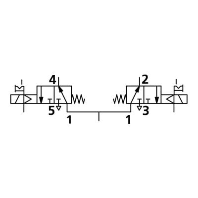 Riegler 2x3/2-Wegeventil, elektropn., ext. Steuerl., mono., G 1/8, NO