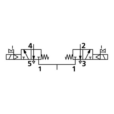 Riegler 2x3/2-Wegeventil, elektropn., monostabil, G 1/4, NC, 24 V DC