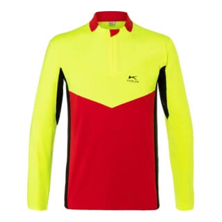 KÜBLER Funktionsshirt FOREST Langarm PSA 2 rot/warngelb L