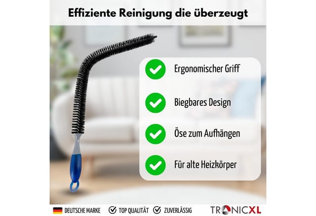 TronicXL Fugenbürste Heizkörperbürste Heizungsreiniger Heizung Heizkörper Bürste Reiniger, (1-tlg), reinigungsbürste Reinigung Rippenheizkörper