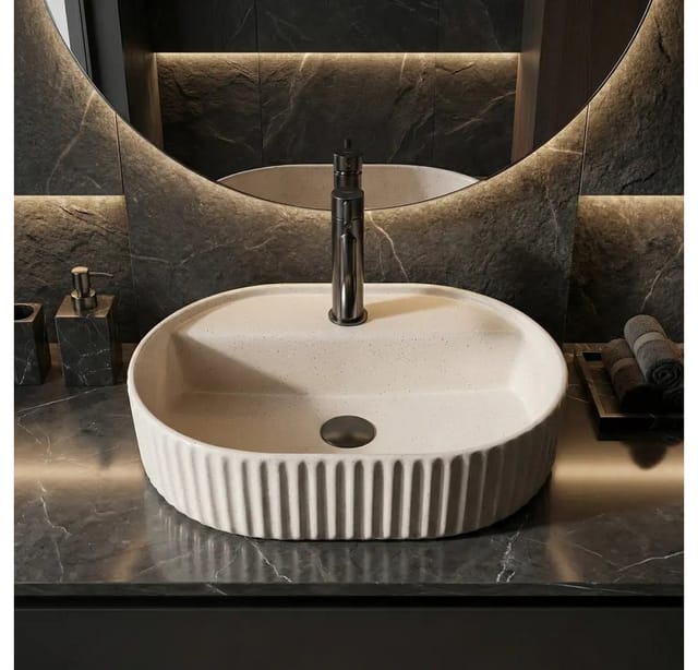 Aufsatzwaschbecken Rea Marcela 50 Vanilla Beige