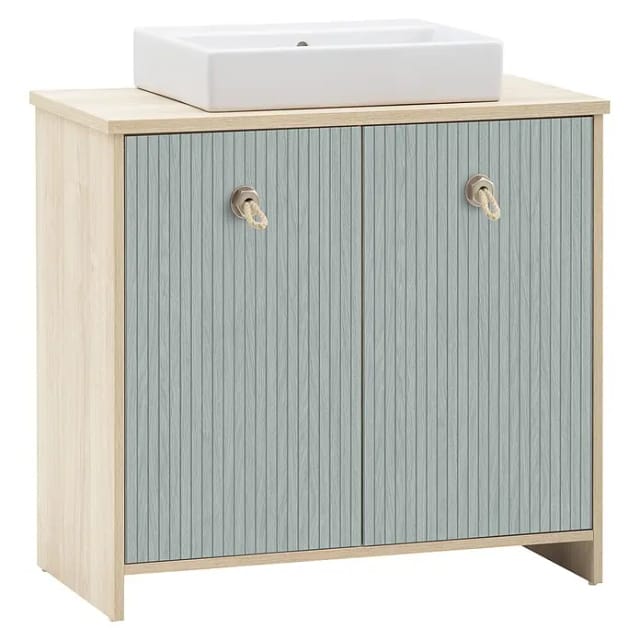 SCHILDMEYER Waschtisch »Sonderby«, (BxHxT): 83,2 x 89,4 x 45 cm, eiche - blau