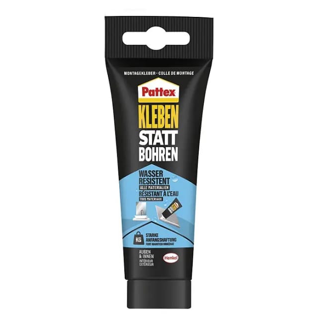 Pattex Montagekleber Kleben statt Bohren Wasserresistent 142 g Tube, weiß
