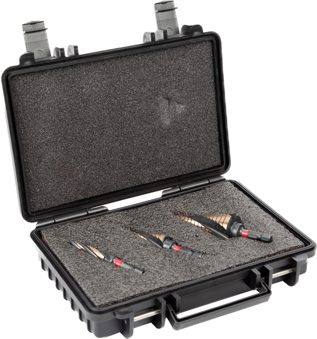 CK T3016 SET - Satz mit 3 Vorteck HSS-Kobalt-Stufenbohrern