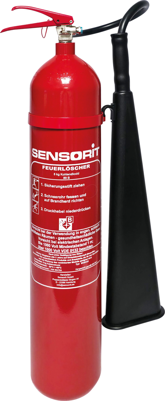 SENSORIT 5KGCO2 - Feuerlöscher, Kohlendioxid, 5 kg