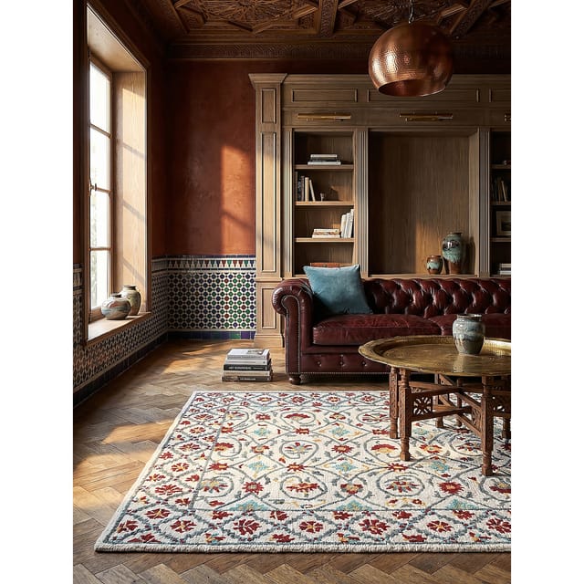 Wollteppich Orient Rot-Blau 120 x 170 cm - SOAR Kadima Design