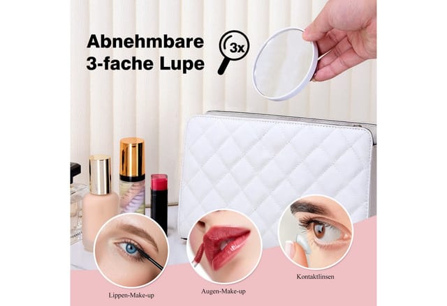 GIMBELEN Schminkspiegel mit Beleuchtung 42x31 cm Schminkspiegel (1-St), 3 Farbtemperaturen, Dimmer, 360° Drehung, Touch, USB-C, 3X Zoom