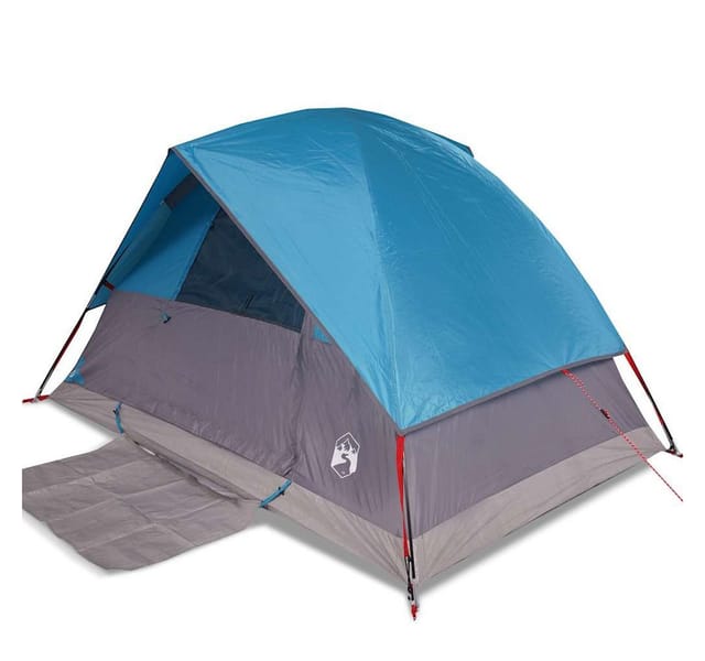 furnicato Faltzelt Camping Kuppelzelt 215 x 150 x 127 cm Blau, (1 tlg), Wetterfestes Familienzelt mit E-Anschluss und versiegelten Nähten