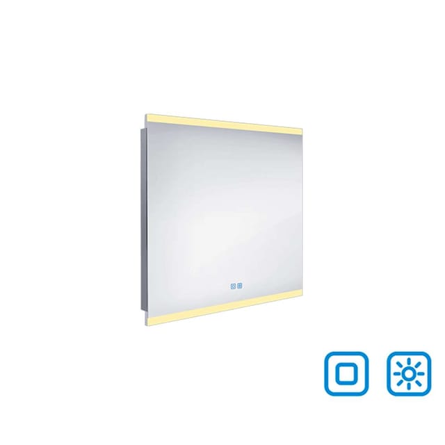 Nimco - Spiegel Mit Led-beleuchtung, 80x70 Cm, Zwei Berührungssensoren Zp 12003vx
