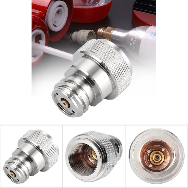 Co2-umrüstadapter Für Paintball-kanonentank (silber) Mit L-förmigem Schraubenschlüssel – Robustes Messingmaterial, Kompatibel Mit Soda-/sprudelwasser-/aufblasmaschinen