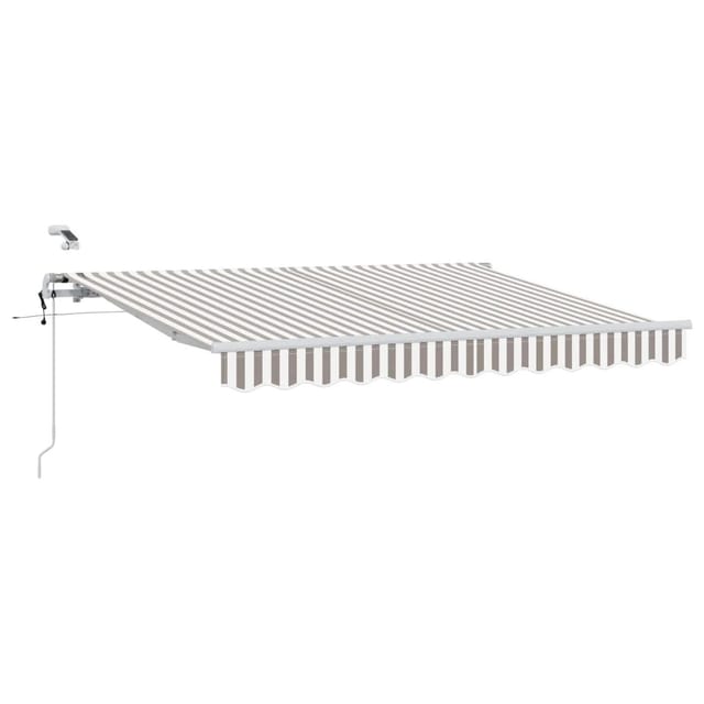 Ausziehbare Markise Hellgrau Und Weiß 500 X 300 Cm Polyester Vidaxl