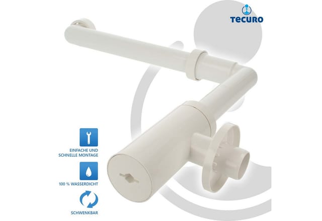 Tecuro Design Raumspar Flaschen-geruchsverschluss 1 1/4 Zoll X Ø 32 Mm, Kunstoff Abs Weiß Glänzend (ral 9010)