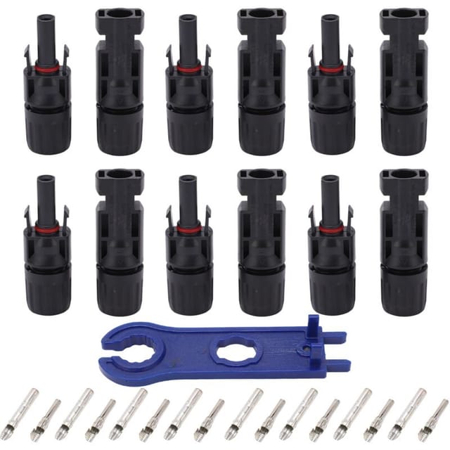 Toivize 12-teiliges Ip67 Photovoltaik-solarstecker-set Mit Verzinnten Kupferstiften (stecker Und Buchse), Geeignet Für Industrielle Anwendungen, 1000 V, 30 A