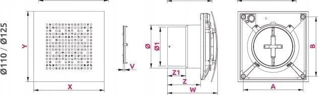 Ventilator Awenta Pulsar Wpab110zt 110m3/h 9w