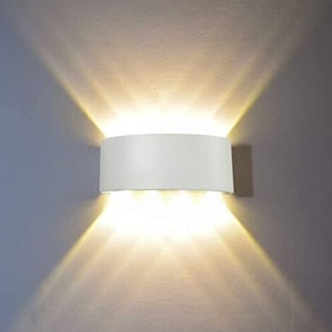 Pair Led-innenwandleuchte, 8 W, Weiß, Moderne Wandlampe, Ip65, Wasserdichte Aluminium-außenwandleuchte, Up-down-spotlampe Für Wohnzimmer, Schlafzimmer, Flur, Treppenhaus, Weg
