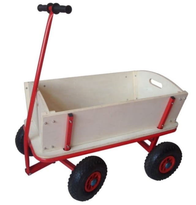 Flamingo Bollerwagen 95 x 60 x 98 cm holz/rot