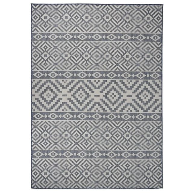 vidaXL Outdoor-Teppich Flachgewebe 120x170 cm Blau Gestreift 340837