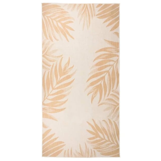 vidaXL Outdoor-Teppich Flachgewebe 100x200 cm Blattmuster 340857