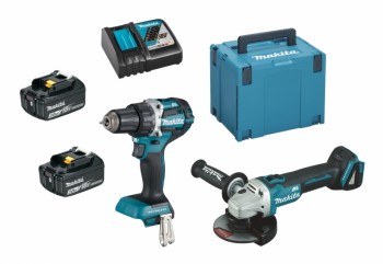 Makita Akku-Maschinen-Set DDF484Z + DGA504Z + 2x BL1830