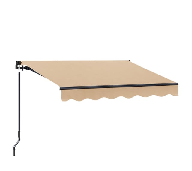 STEELSØN Gelenkarmmarkise Kestria wetterfest & blickdicht (200x150 cm, beige) mit Aluminium-Kassette & Wandhalterung, langlebiges Kunstftoffgewebe