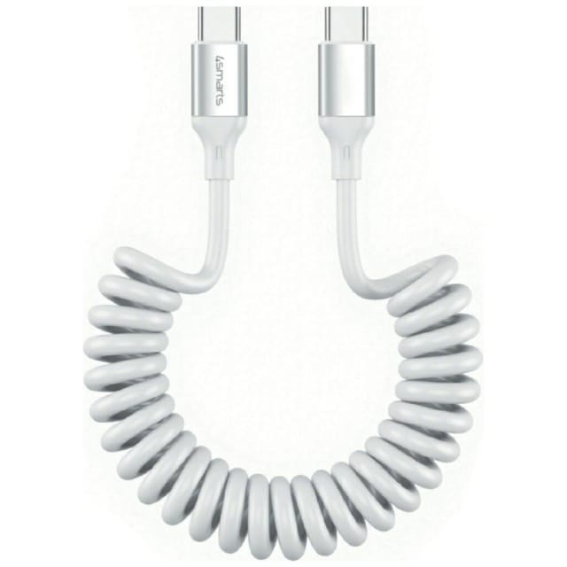 4smarts 4smarts USB-C Spiralkabel 240W, weiß Induktions-Ladegerät