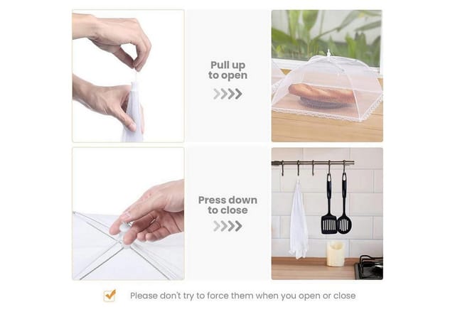 LuxusKollektion Fliegenhaube Mesh-Material Fliegenhauben Set, Faltbare Abdeckhauben für Essen & BBQ