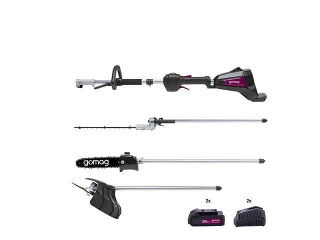 Gomag Go-gmg400bl 20v Akku Multitool Garten Profi Set + 2x 2ah + 2 Ladegeräte