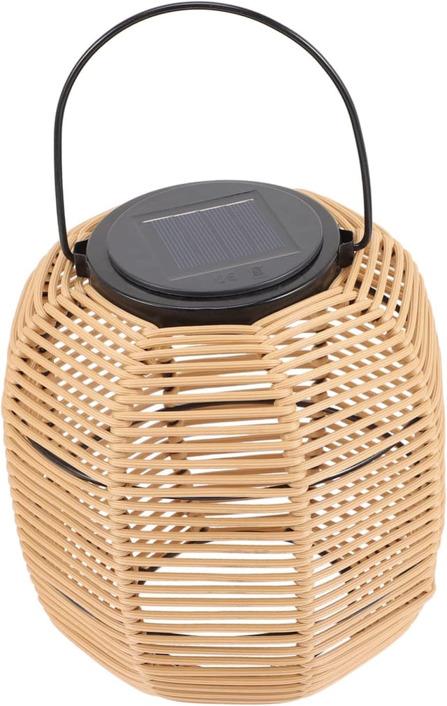 Gartenlaterne Mit Rattangriff, Hängende Solar-tischleuchte Für Den Garten, Led-terrassendekoration, Gelbes Licht, Gartenlampe, Hochzeitsbeleuchtung
