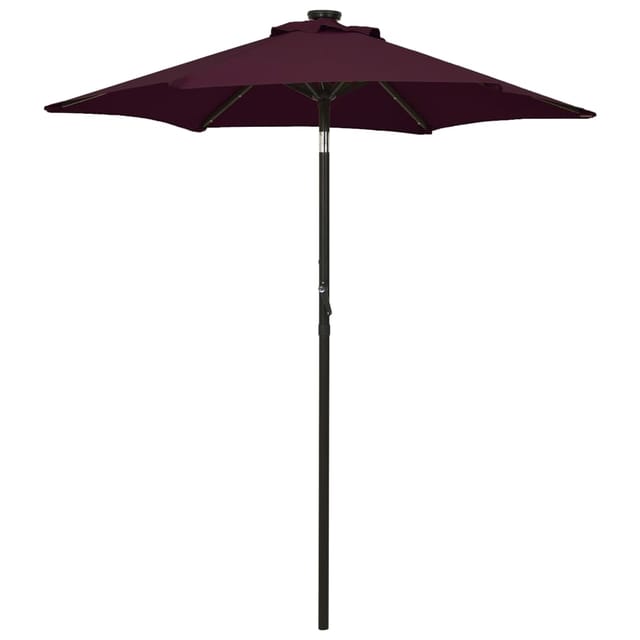Sonnenschirm Mit Led-beleuchtung Bordeauxrot 200x211 Cm Alu Vidaxl