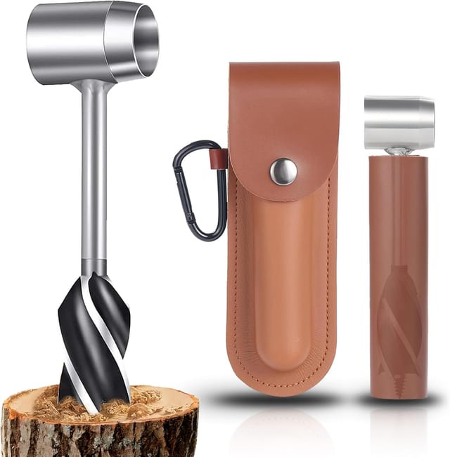 Handschnecken-set, Holzbearbeitungs-bushcraft-bohrer Mit Manueller Schraube, Manuelle Überlebenswerkzeuge, Holzschneckenbohrer, Schraubenschlüssel, Für Outdoor, Campingausrüstung