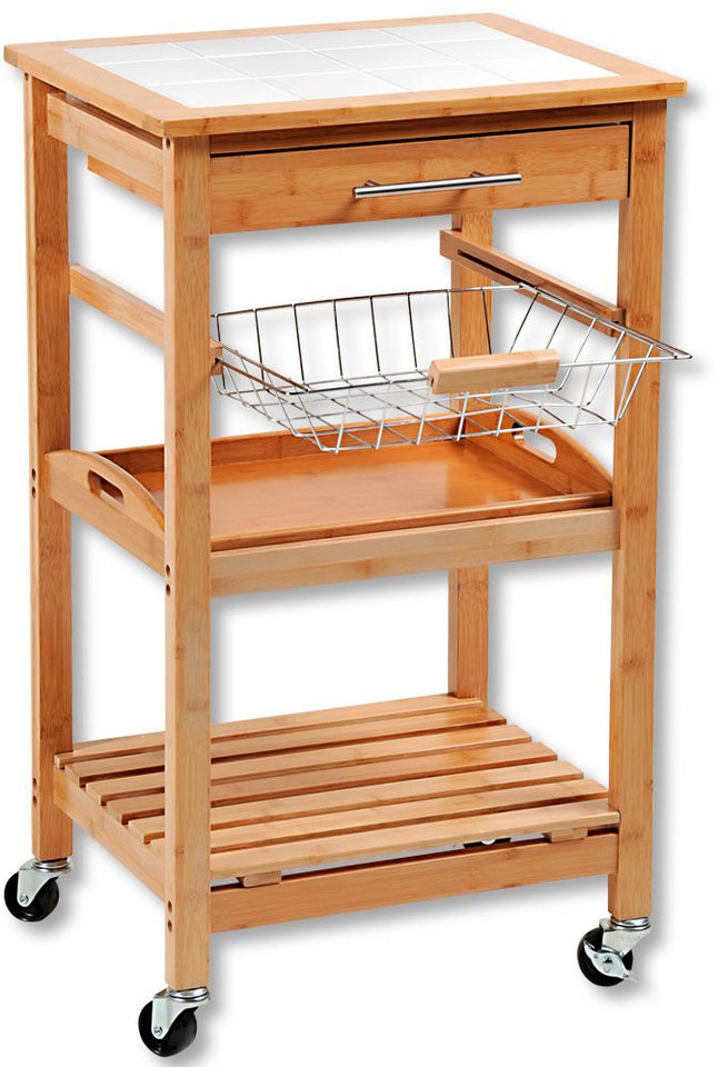 Kesper Küchenwagen weiß/bambus 48 x 38 x 81 cm Bild 5